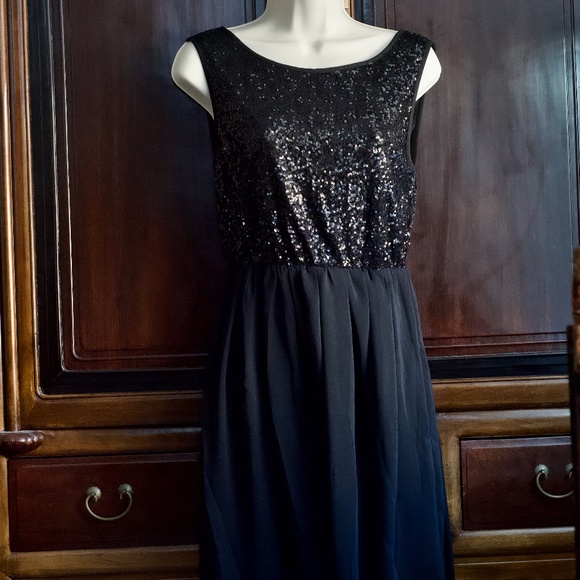 ISSI Sequence Chiffon Black Mini Dress Small - Picture 8 of 13